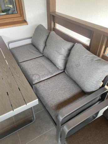 Komplet mebli tarasowych dla 8 osób - 2 sofy, 2 fotele i wysoki stół 160cm - Panaon Grande DG