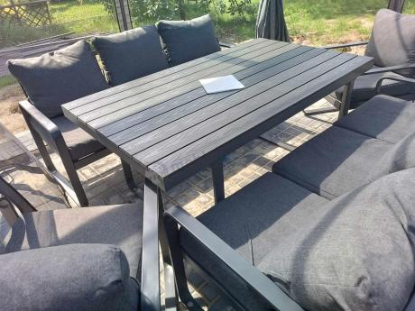 Komplet mebli tarasowych dla 8 osób - 2 sofy, 2 fotele i wysoki stół 160cm - Panaon Grande DG