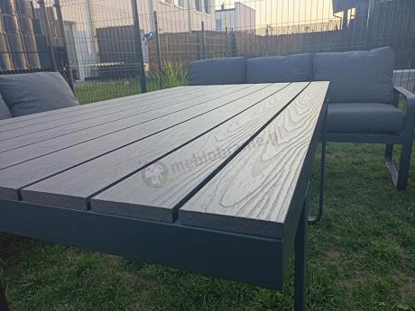 Komplet mebli tarasowych dla 8 osób - 2 sofy, 2 fotele i wysoki stół 160cm - Panaon Grande DG