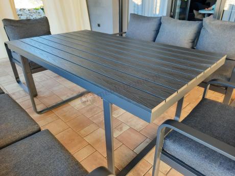 Komplet mebli tarasowych dla 8 osób - 2 sofy, 2 fotele i wysoki stół 160cm - Panaon Grande DG