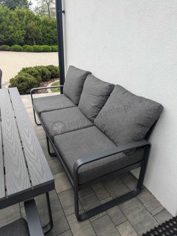 Komplet mebli tarasowych dla 8 osób - 2 sofy, 2 fotele i wysoki stół 160cm - Panaon Grande DG