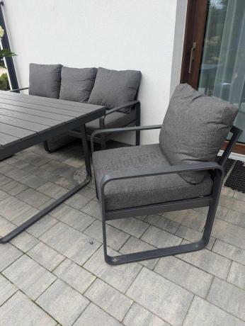 Komplet mebli tarasowych dla 8 osób - 2 sofy, 2 fotele i wysoki stół 160cm - Panaon Grande DG