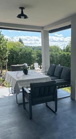 Komplet mebli tarasowych dla 8 osób - 2 sofy, 2 fotele i wysoki stół 160cm - Panaon Grande DG