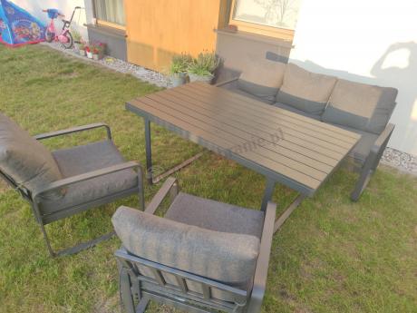 Komplet mebli tarasowych dla 8 osób - 2 sofy, 2 fotele i wysoki stół 160cm - Panaon Grande DG