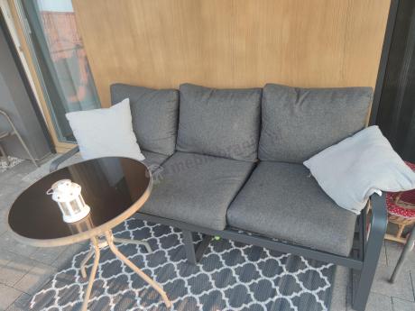 Komplet mebli tarasowych dla 8 osób - 2 sofy, 2 fotele i wysoki stół 160cm - Panaon Grande DG