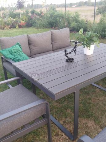 Komplet mebli tarasowych dla 8 osób - 2 sofy, 2 fotele i wysoki stół 160cm - Panaon Grande DG