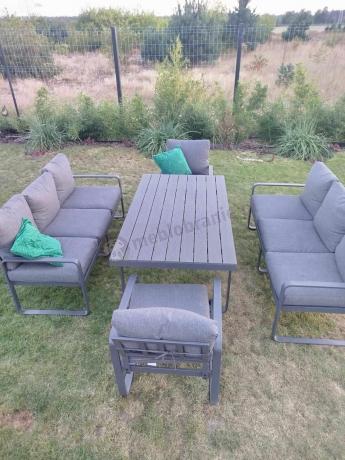 Komplet mebli tarasowych dla 8 osób - 2 sofy, 2 fotele i wysoki stół 160cm - Panaon Grande DG