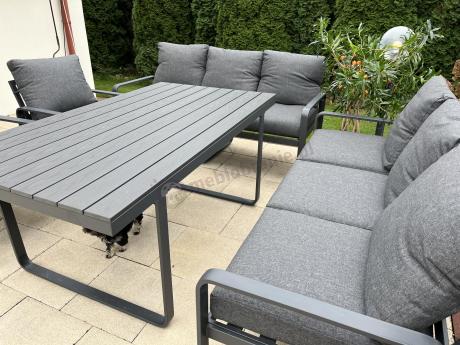 Komplet mebli tarasowych dla 8 osób - 2 sofy, 2 fotele i wysoki stół 160cm - Panaon Grande DG