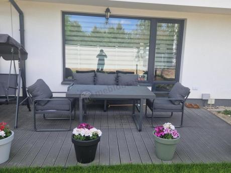 Komplet mebli tarasowych dla 8 osób - 2 sofy, 2 fotele i wysoki stół 160cm - Panaon Grande DG