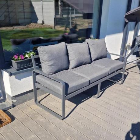 Komplet mebli tarasowych dla 8 osób - 2 sofy, 2 fotele i wysoki stół 160cm - Panaon Grande DG