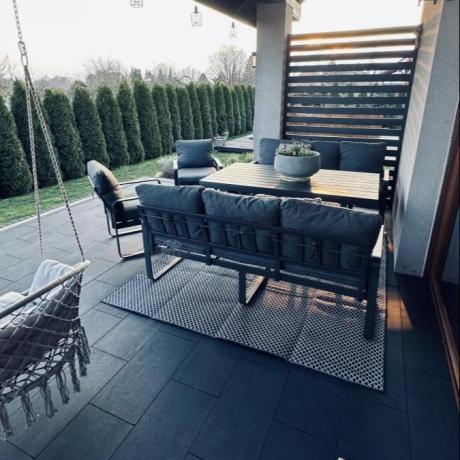 Komplet mebli tarasowych dla 8 osób - 2 sofy, 2 fotele i wysoki stół 160cm - Panaon Grande DG