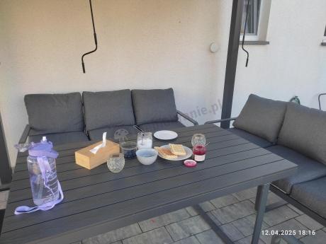 Komplet mebli tarasowych dla 8 osób - 2 sofy, 2 fotele i wysoki stół 160cm - Panaon Grande DG