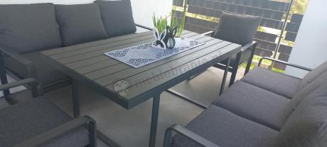 Komplet mebli tarasowych dla 8 osób - 2 sofy, 2 fotele i wysoki stół 160cm - Panaon Grande DG