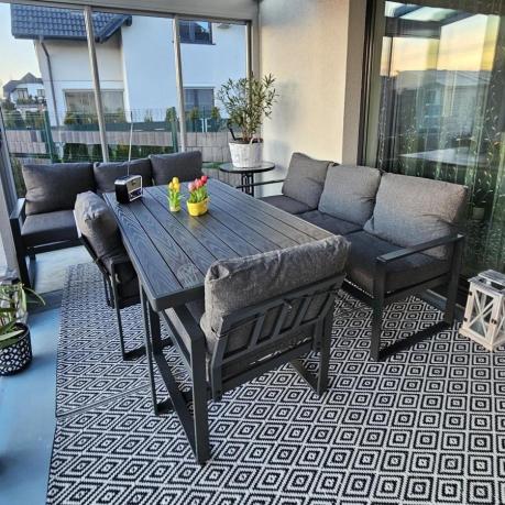 Komplet mebli tarasowych dla 8 osób - 2 sofy, 2 fotele i wysoki stół 160cm - Panaon Grande DG