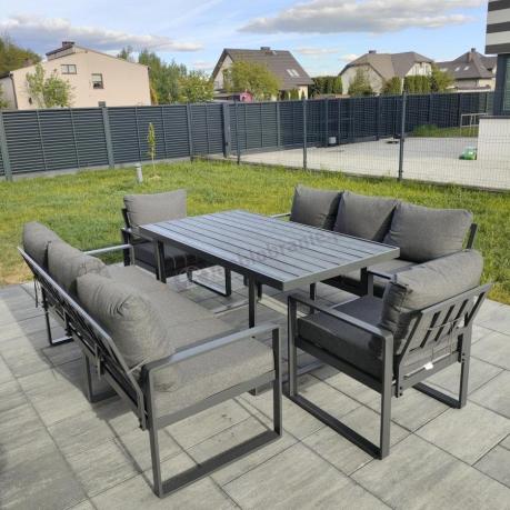 Komplet mebli tarasowych dla 8 osób - 2 sofy, 2 fotele i wysoki stół 160cm - Panaon Grande DG