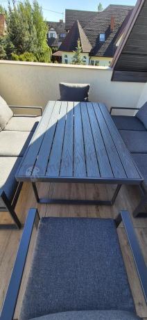 Komplet mebli tarasowych dla 8 osób - 2 sofy, 2 fotele i wysoki stół 160cm - Panaon Grande DG