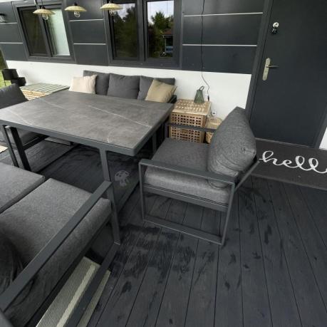 Komplet mebli tarasowych dla 8 osób - 2 sofy, 2 fotele i wysoki stół ceramiczny 160cm - Panaon Grande Elite DG