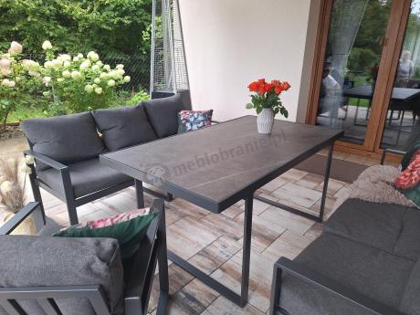 Komplet mebli tarasowych dla 8 osób - 2 sofy, 2 fotele i wysoki stół ceramiczny 160cm - Panaon Grande Elite DG