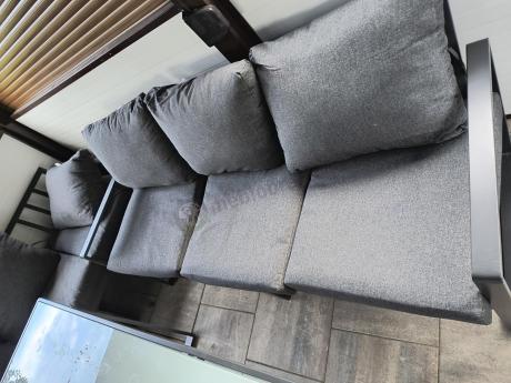 Komplet mebli tarasowych dla 8 osób - 2 sofy, 2 fotele i wysoki stół ceramiczny 160cm - Panaon Grande Elite DG