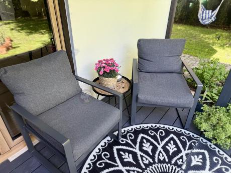 Komplet mebli tarasowych dla 8 osób - 2 sofy, 2 fotele i wysoki stół ceramiczny 160cm - Panaon Grande Elite DG