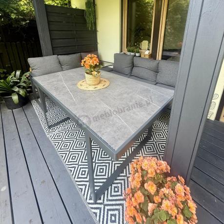 Komplet mebli tarasowych dla 8 osób - 2 sofy, 2 fotele i wysoki stół ceramiczny 160cm - Panaon Grande Elite DG