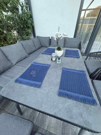 Komplet mebli tarasowych z narożnikiem, fotelami i pufami Postigo Corner XXL Dark Grey