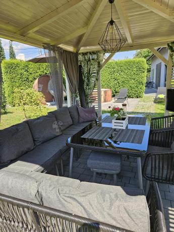 Komplet mebli tarasowych z narożnikiem, fotelami i pufami Postigo Corner XXL Dark Grey