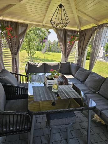 Komplet mebli tarasowych z narożnikiem, fotelami i pufami Postigo Corner XXL Dark Grey