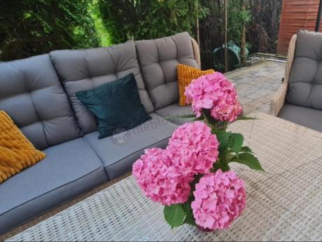 Komplet mebli tarasowych z regulowanymi fotelami Laritto Dining - Creme