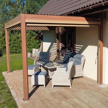 Komplet mebli tarasowych z regulowanymi fotelami Laritto Dining - Creme