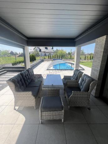 Komplet mebli tarasowych z regulowanymi fotelami Laritto Dining - Creme