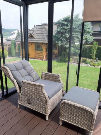 Komplet mebli tarasowych z regulowanymi fotelami Laritto Dining - Creme