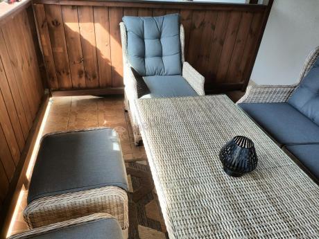 Komplet mebli tarasowych z regulowanymi fotelami Laritto Dining - Creme