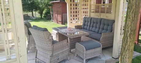 Komplet mebli tarasowych z regulowanymi fotelami Laritto Dining - Creme