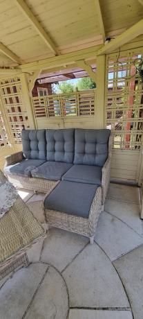 Komplet mebli tarasowych z regulowanymi fotelami Laritto Dining - Creme