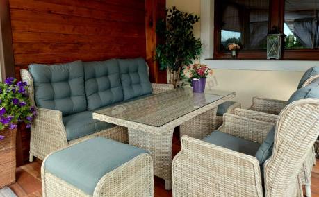 Komplet mebli tarasowych z regulowanymi fotelami Laritto Dining - Creme