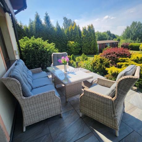 Komplet mebli tarasowych z regulowanymi fotelami Laritto Dining - Creme