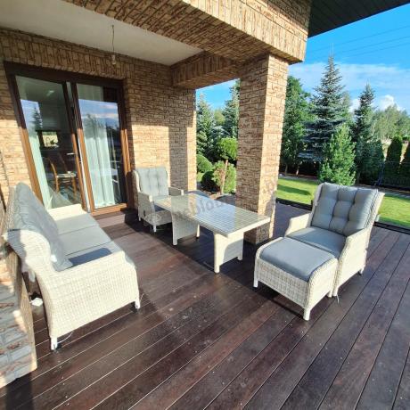 Komplet mebli tarasowych z regulowanymi fotelami Laritto Dining - Creme