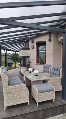 Komplet mebli tarasowych z regulowanymi fotelami Laritto Dining - Creme