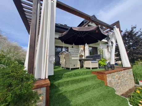 Komplet mebli tarasowych z regulowanymi fotelami Laritto Dining - Creme