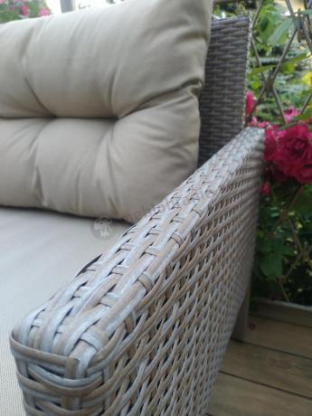 Komplet mebli technorattanowych dla 8 osób z sofami Perata Grande Natural