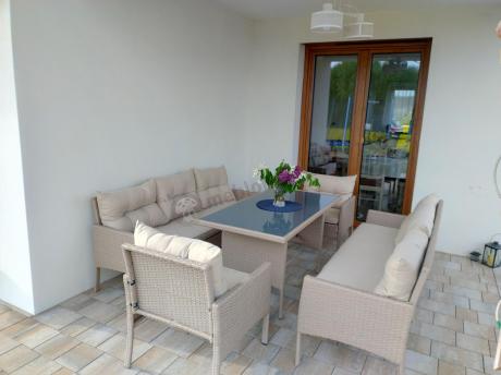 Komplet mebli technorattanowych dla 8 osób z sofami Perata Grande Natural