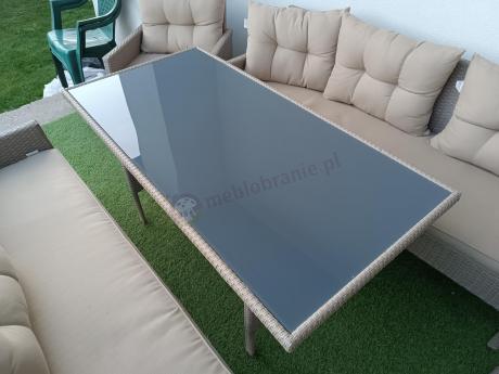 Komplet mebli technorattanowych dla 8 osób z sofami Perata Grande Natural