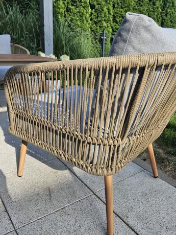 Komplet mebli wypoczynkowych na taras rope style Dona Light Grey