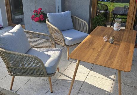 Komplet mebli wypoczynkowych na taras rope style Dona Light Grey