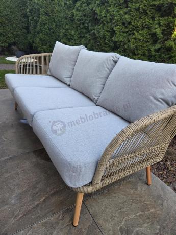 Komplet mebli wypoczynkowych na taras rope style Dona Light Grey