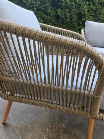 Komplet mebli wypoczynkowych na taras rope style Dona Light Grey
