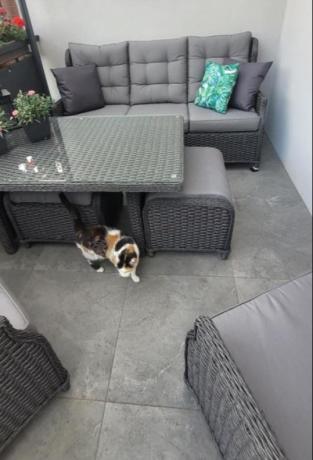 Komplet mebli z technorattanu dla 7 osób ze stołem 140x80 Fiorento - Antracite