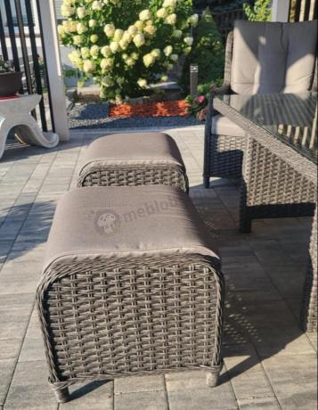 Komplet mebli z technorattanu dla 7 osób ze stołem 140x80 Fiorento - Antracite