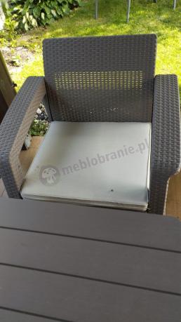 Komplet na taras z regulowanym stolikiem Corfu Set Lyon Max Cappuccino